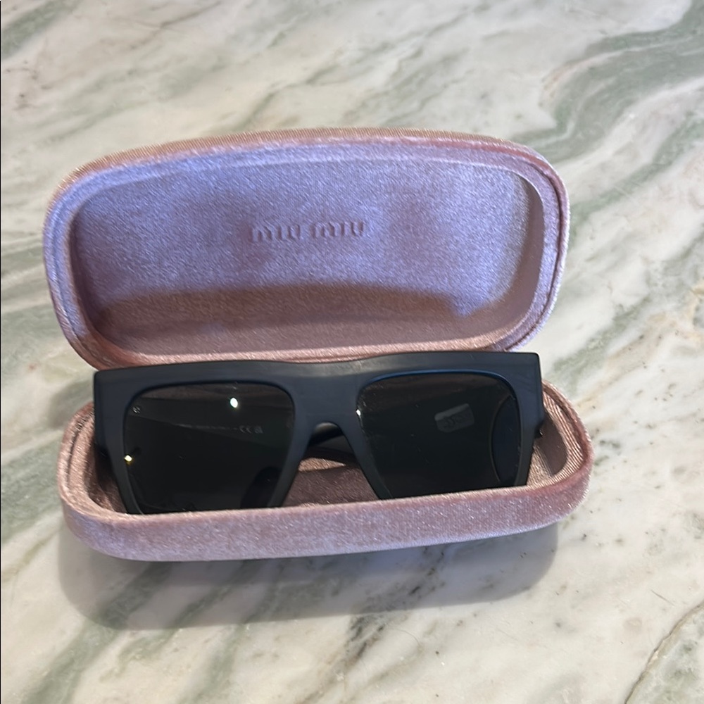 Miu Miu Black Sunglasses with Pink Case